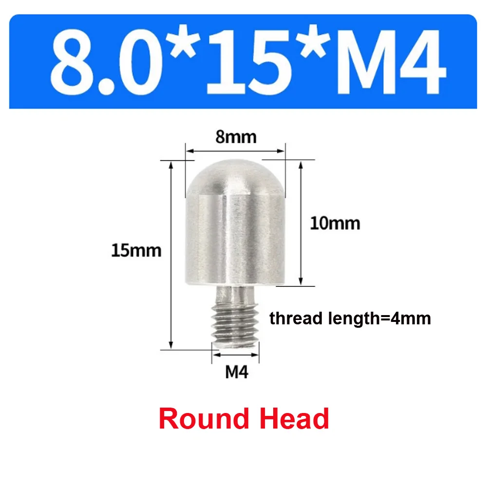 10 Stück/Beutel Edelstahl 303 Positionierstifte M6 Konischer Rundkopf mit Flachkopf Außengewinde Metall-Einsatzschraube 5mm Verriegelungsbefestigung – Detail 35