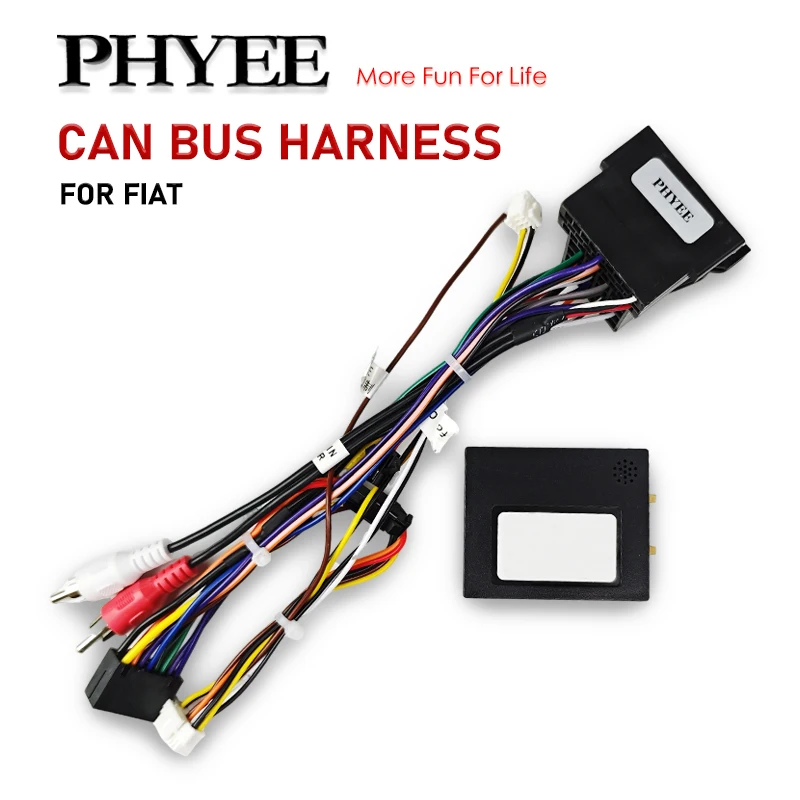 CAN Bus Decoder ISO Wiring Harness, SWC Retention RCA P&P 16Pin Car Android, for Fiat 500 2007-2015 Panda 169 Uno Palio Ypsilon