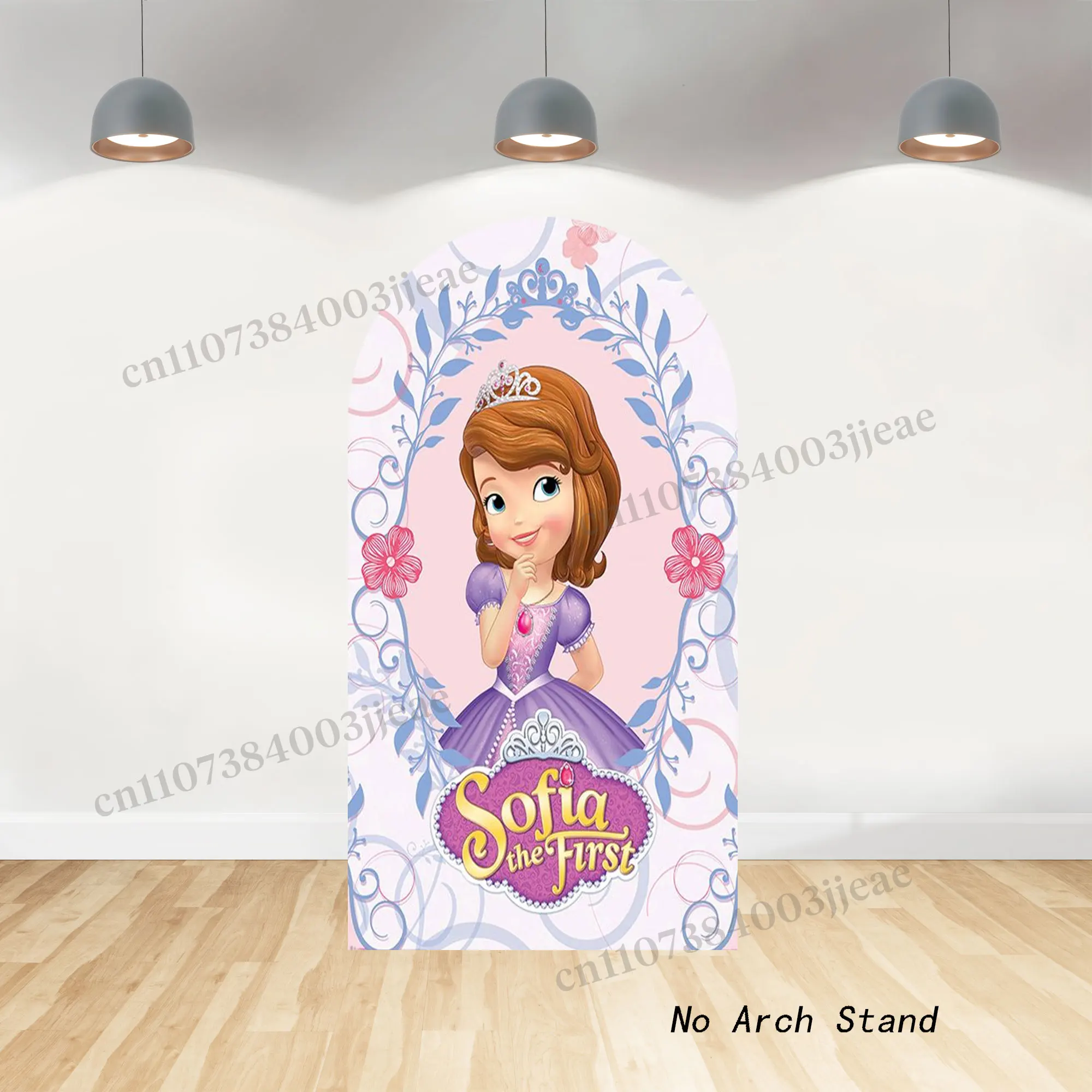 Sofia the First Arch Backdrop Girls Kids Birthday Party Decorations Baby Shower Banner Double-side Background Photography Props