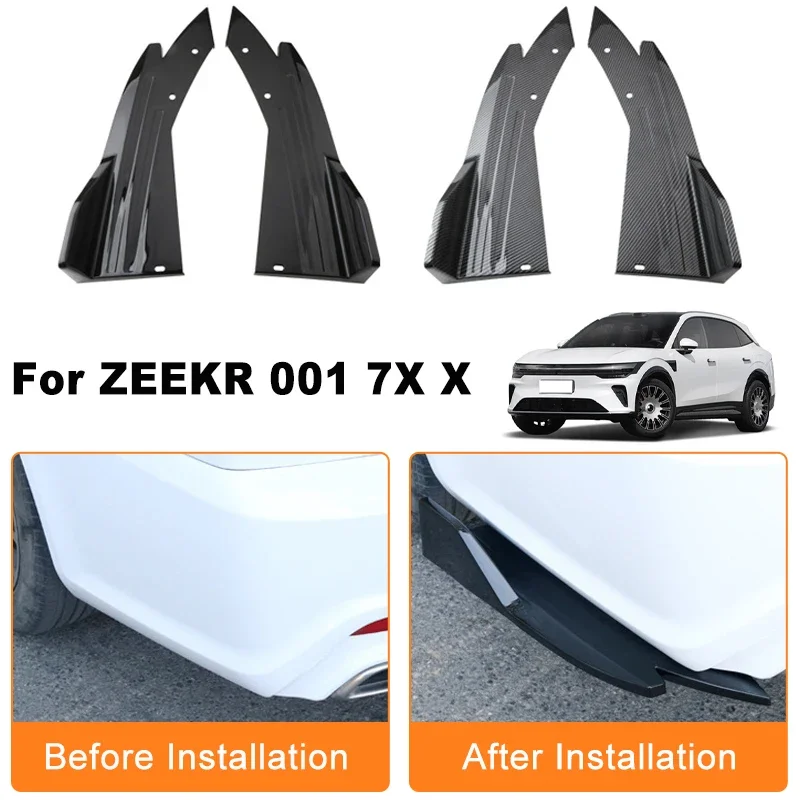 

Car Rear Bumper Spoiler Lip Diffuser Side Skirt Splitter Wrap Angle Anti-Crash Protection Trim For ZEEKR 001 7X X