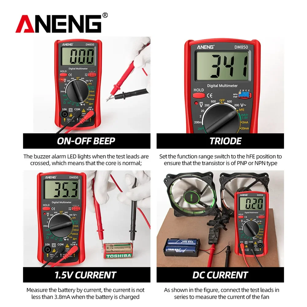 ANENG DM850 Automatic Professional Digital Multimeter 1999 Counts Auto AC/DC Votage Tester Ohm Current Ammeter Detector Tool