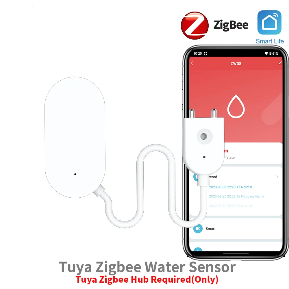 Sensor de fugas Tuya Zigbee, Detector de fugas de agua, Sensor de fugas, previene fugas de agua para hogar inteligente SmartLife