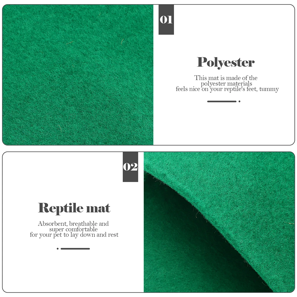 

3Pcs Reptile Mat Polyester Wear Resistant Cage Liner Carpet Snake Turtle Lizard Durable Mat Reptile Accessory