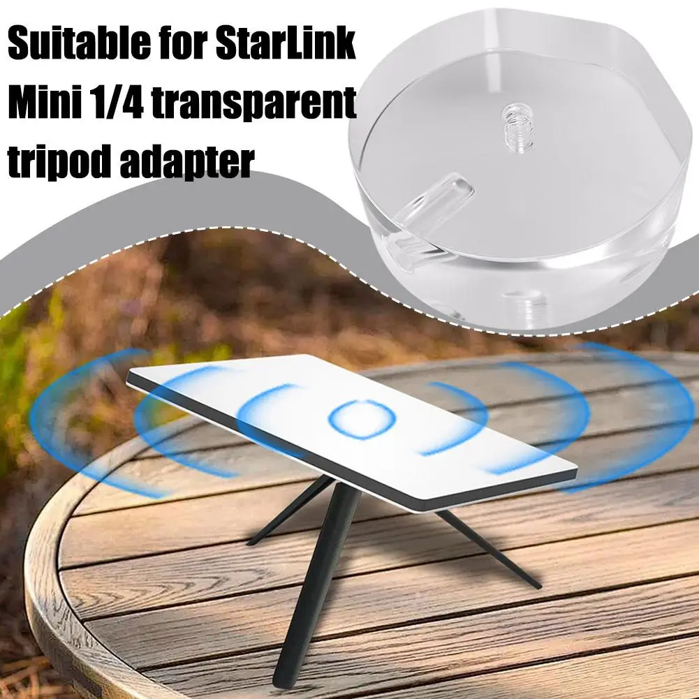 For Starlink Mini V4 1/4 Screw Hole Adapter Transparent Acrylic Satellite Compatible Tripod Adapter For Starlink Bracket Ac P1V9