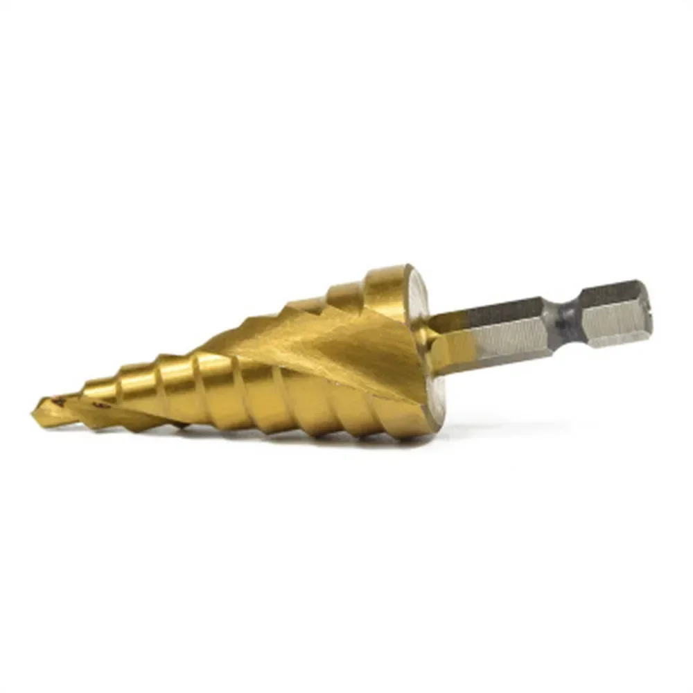 HSS 4241 material triangular handle titanium plated spiral groove step stage drill paddle multi-function 4-20