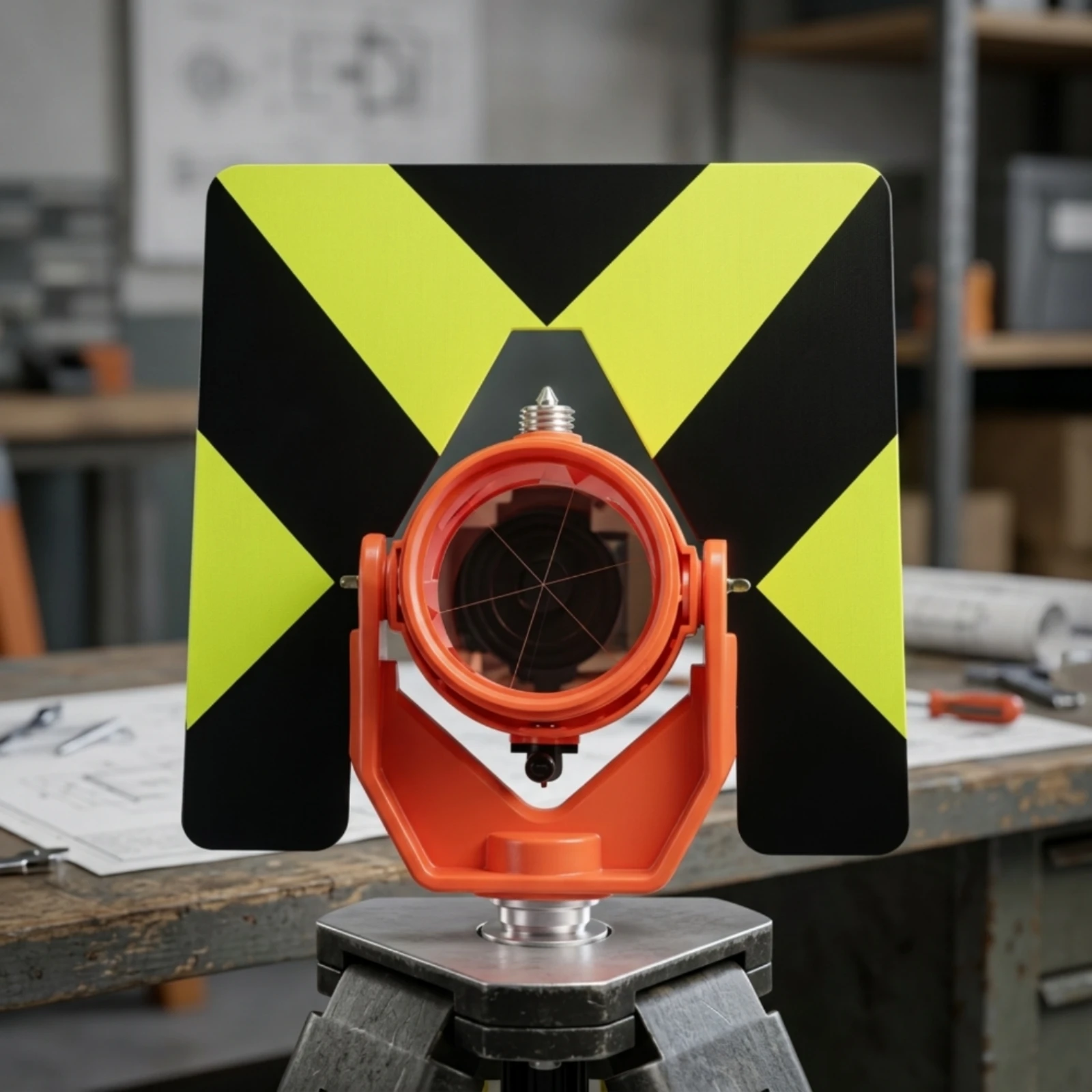 Surveying Prism with Target Adjustable Total Station Prism Sturdy Universal for Surveyors, Construction Sites