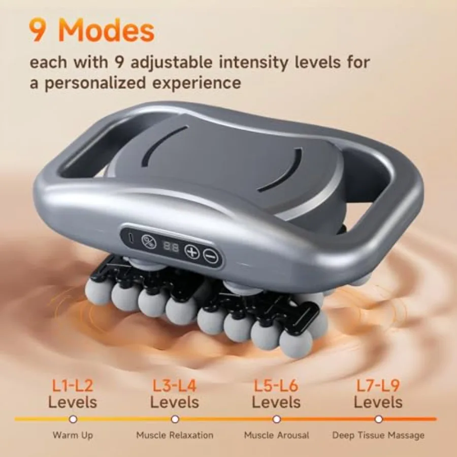 48-Head Massage Gun Set Deep Tissue Percussion Massager with 9 Modes 9 Intensity Levels Quiet Muscle Massage Gun for Back Shoul