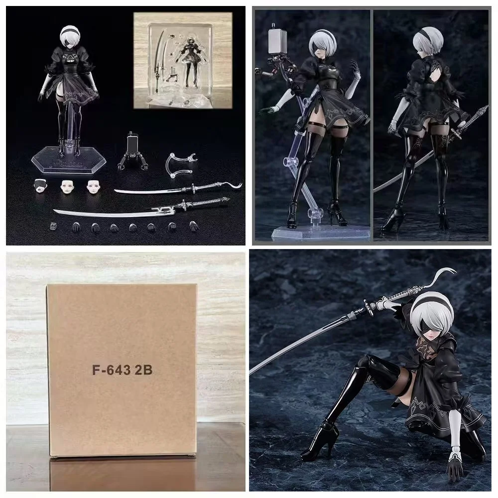 16CM Anime Style White Hair Maid Figure PVC Black Dress Beauty Statue with Accessories Collectible