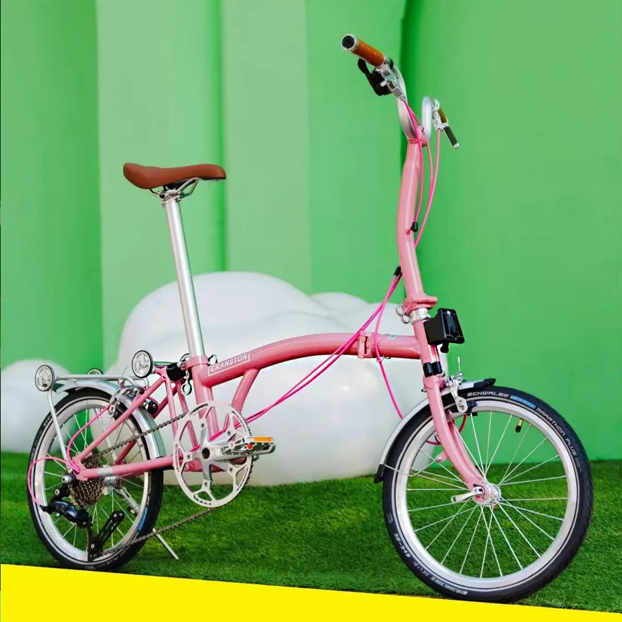 

CRANSTON R9MAX M/S 9-Speed 16 Inch Lightweight Folding Bicycle Schwalbe Tires Portable 3 Fold Bike Outdoor Mini Mountain Bike