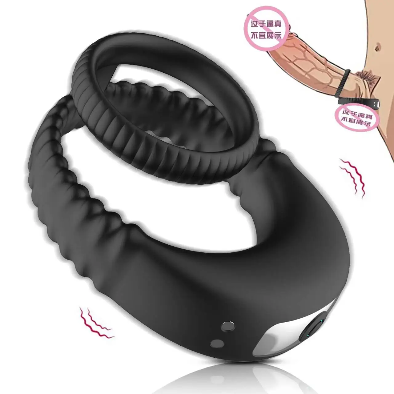 VIBRADOR ELÉCTRICO usb para hombres, anillo de bloqueo extensor de pene, retraso de eyaculación