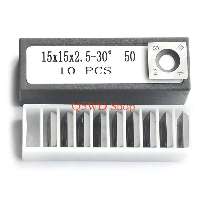 Q5WD hardmetalen wisselplaten 15 mm vierkante hardmetalen frees spiraalvormige messen messen 15 x 15 x 2,5 mm - afbeelding 2