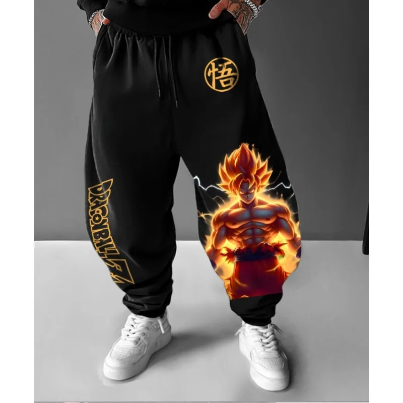 لعبة دراغون بول زد سوبر سايان تريند انفجار جديد حار موضة مطبوعة الرجال سراويل تقليدية فضفاضة نمط الشارع الشهير فستان الصيف اليومي