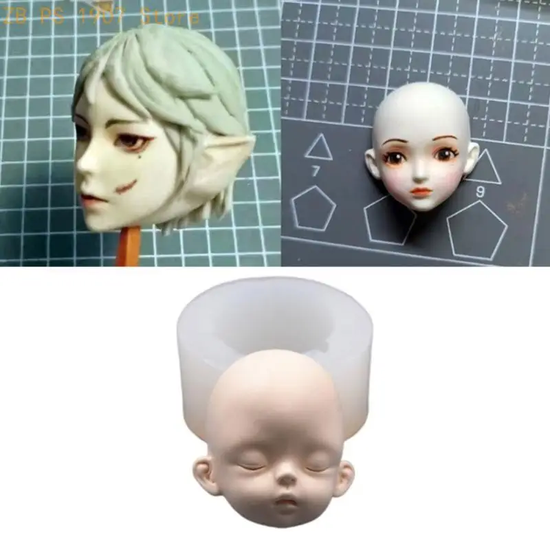 Silicone Molds Baking Tools Handmade Doll Head Clay Molds Sugarcraft Chocolate Mold Decor Silicone Mold 55KA