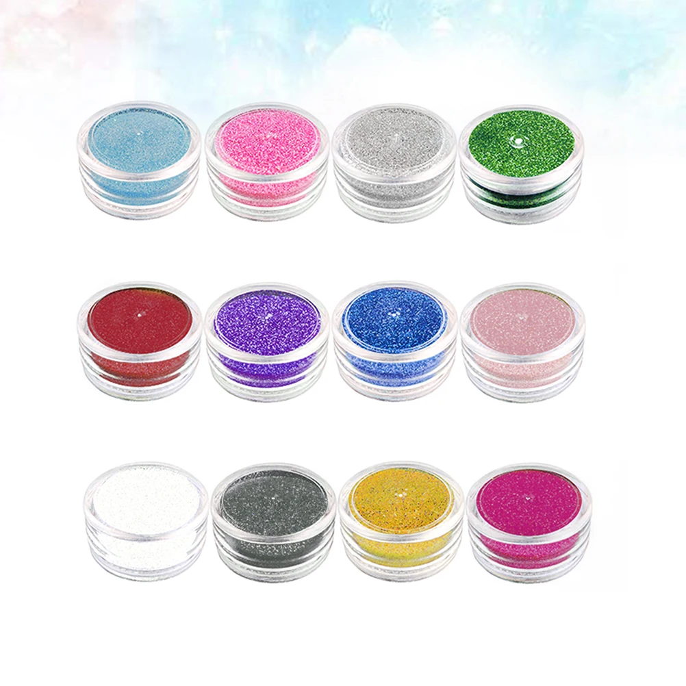 

12Pcs Diamond Glitter Waterproof Body Paint Powder for Temporary Shimmer Arts Crafts Scrapbooking Festival Graduation Decompress