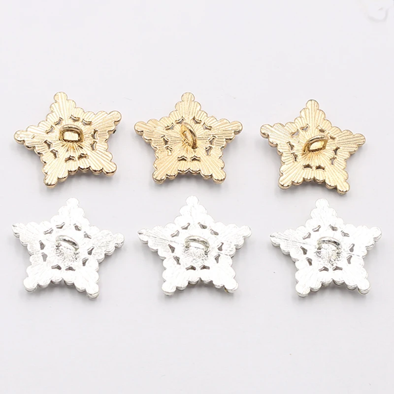 Popular 50PCS 22 * 22MM Water Diamond Pentagonal Star Buckle For Clothing Buttons, Children's Hair Accessories, Bows, Bag Decora