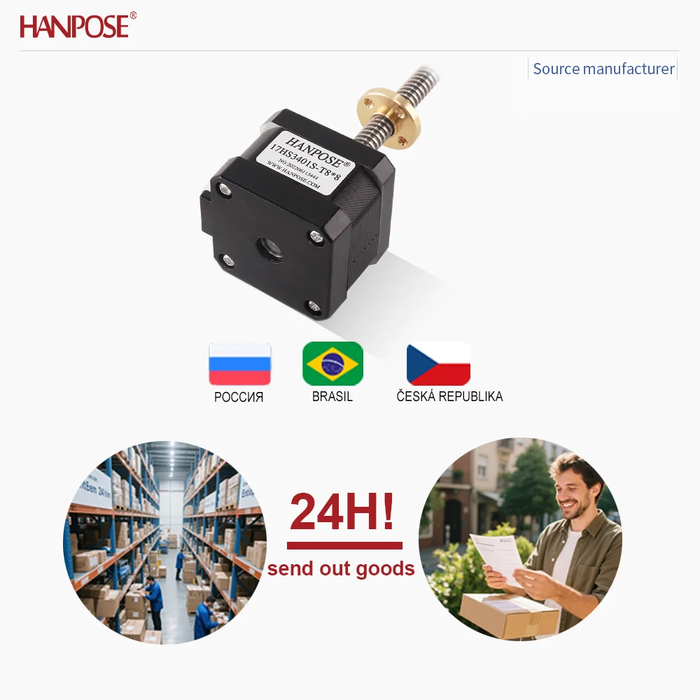 

3 шт. NEMA17 выходной винт шаговый двигатель 17HS3401S-T8*8 1,3A 100-400 мм трапециевидный винт трапециевидная резьба двухфазный четырехпроводной