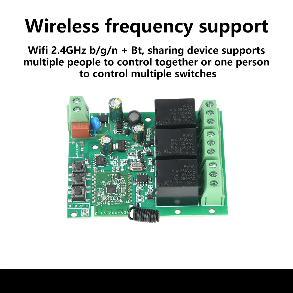 433mhz 3 canais jog avançando auto-travamento wifi bluetooth-compatível relé sem fio interruptor de casa inteligente ac 90-260v/DC5V-32V