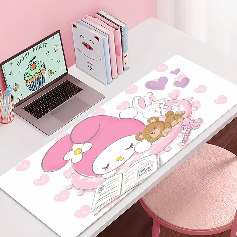 Duża podkładka pod mysz do gier My Melody Mat Antypoślizgowa gumowa podkładka pod klawiaturę do gier Sanrio Kawaii Home Decor