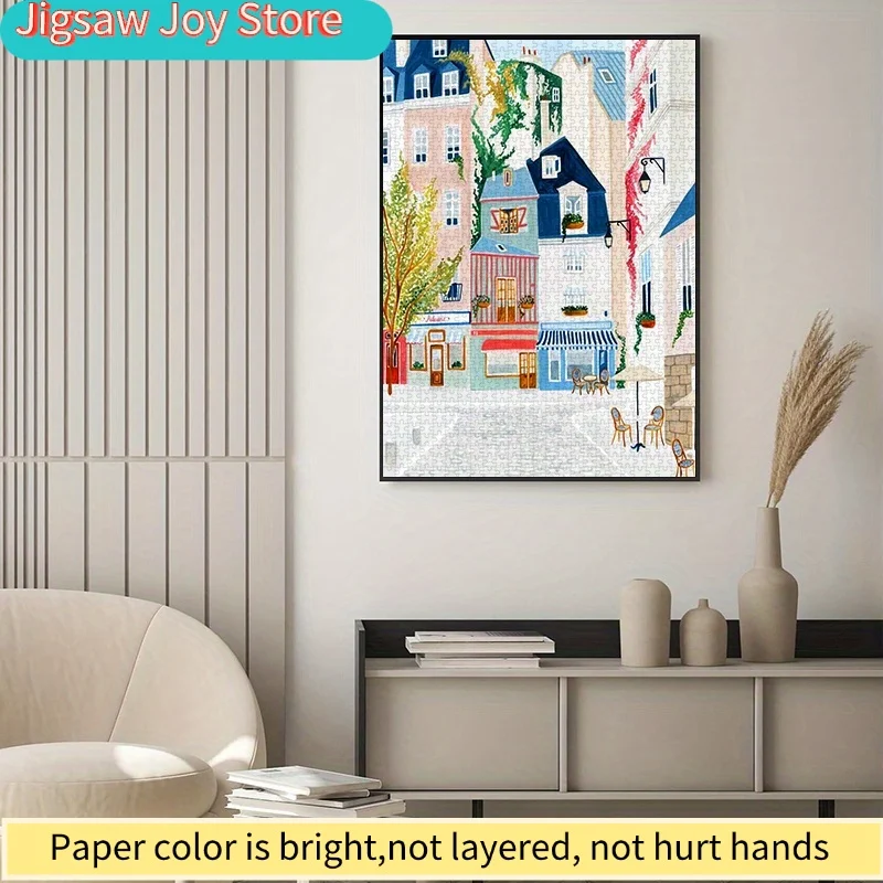 

of DIY Puzzle, Featuring a French Street View, The Paris Neighborhood, And European Architecture. Made from High-Quality Whit