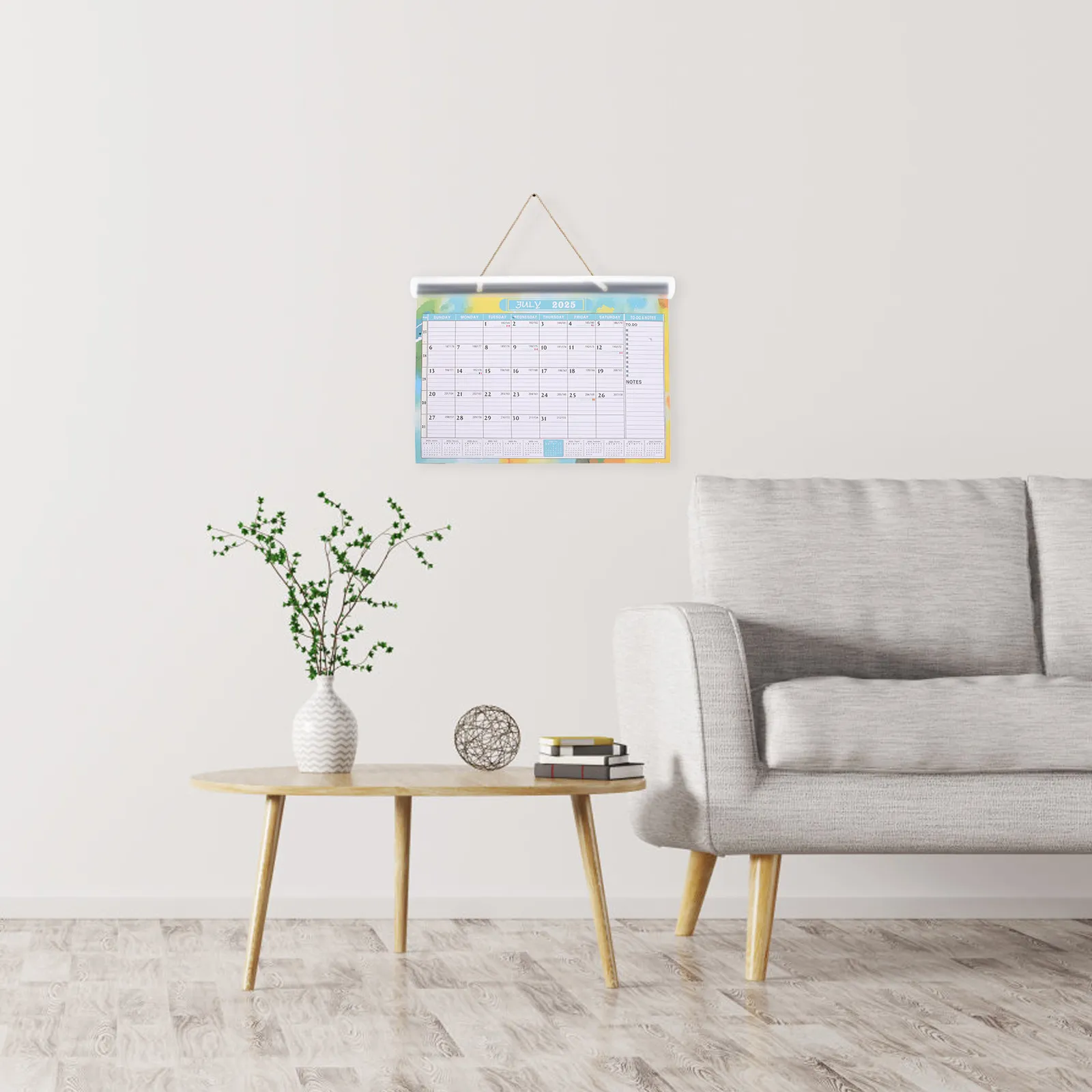

Wall Calendar English Hanging 2025.7-2026.12 Large Spiral Binding Smooth Writing Surface for Office Home School Appointment