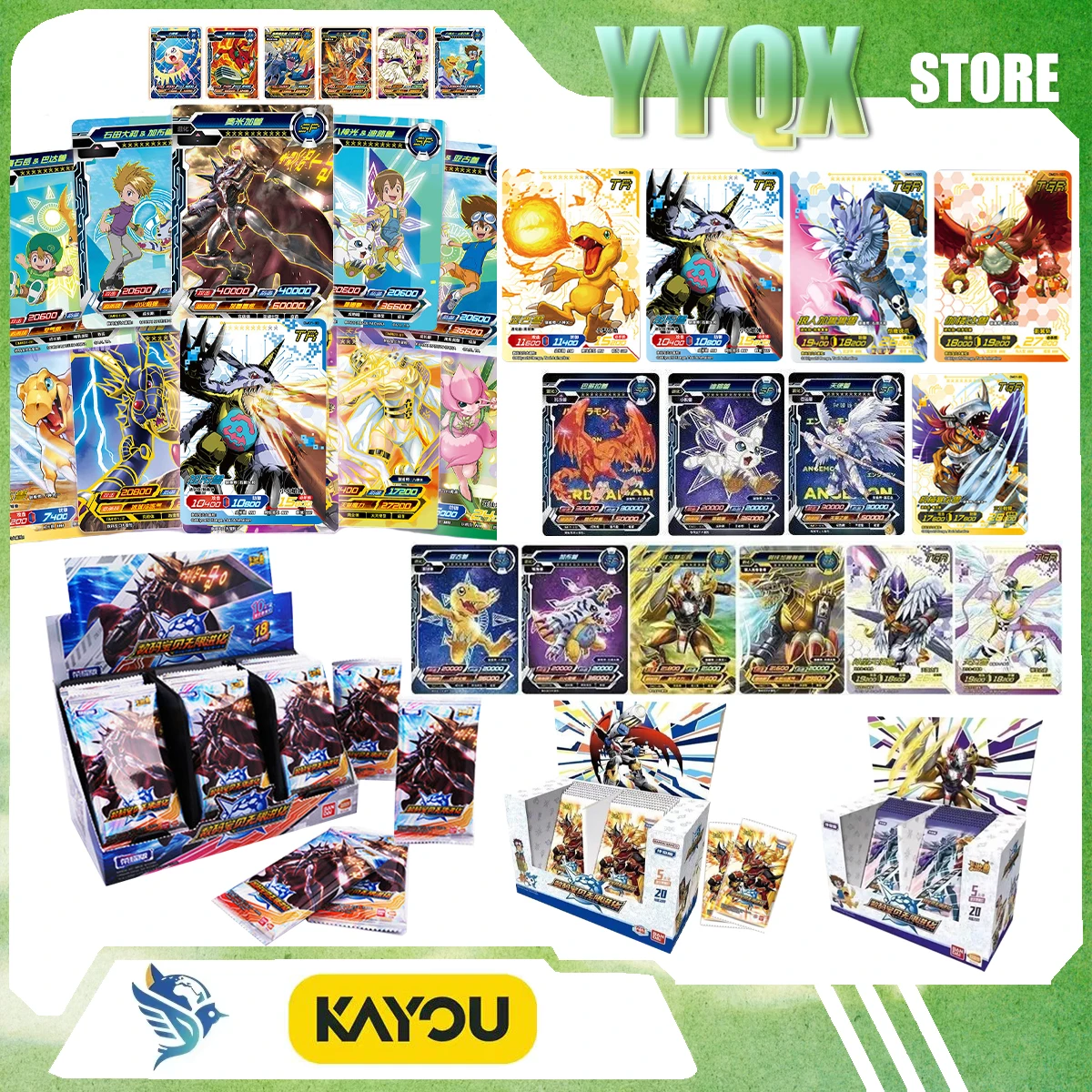 KAYOU‌ 2026 New Digital Monster Collection Card Peripheral Animations Cartoons Comics Surprise Gifts Cute Games Ornaments Rare