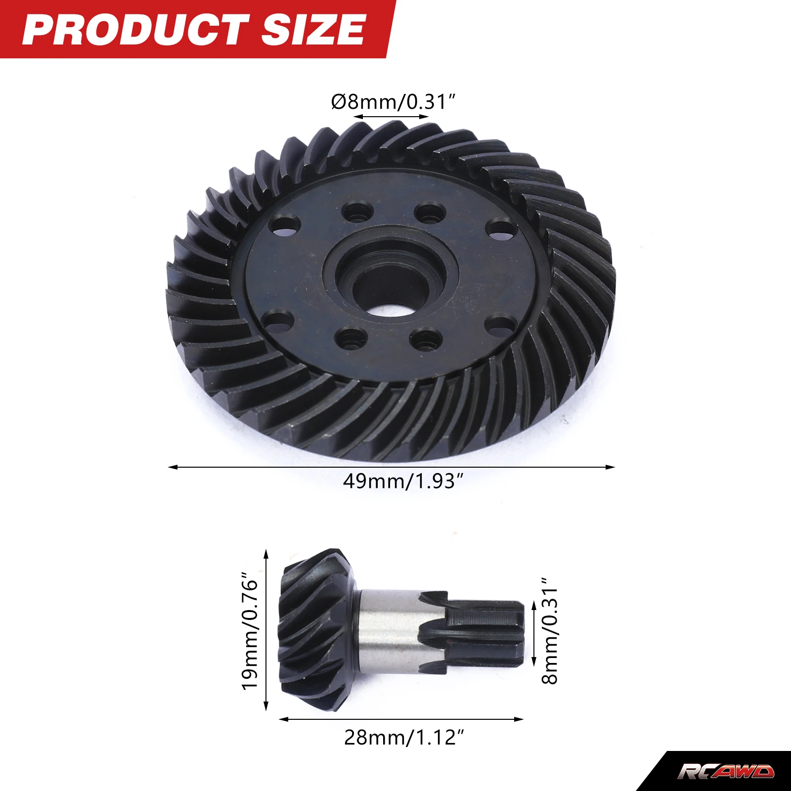 40CrMo super heavy duty Steel Helical Diff Ring Pinion (37T/13T) for ARRMA Mega, 3S and 4S BLX Vehicles upgrade parts