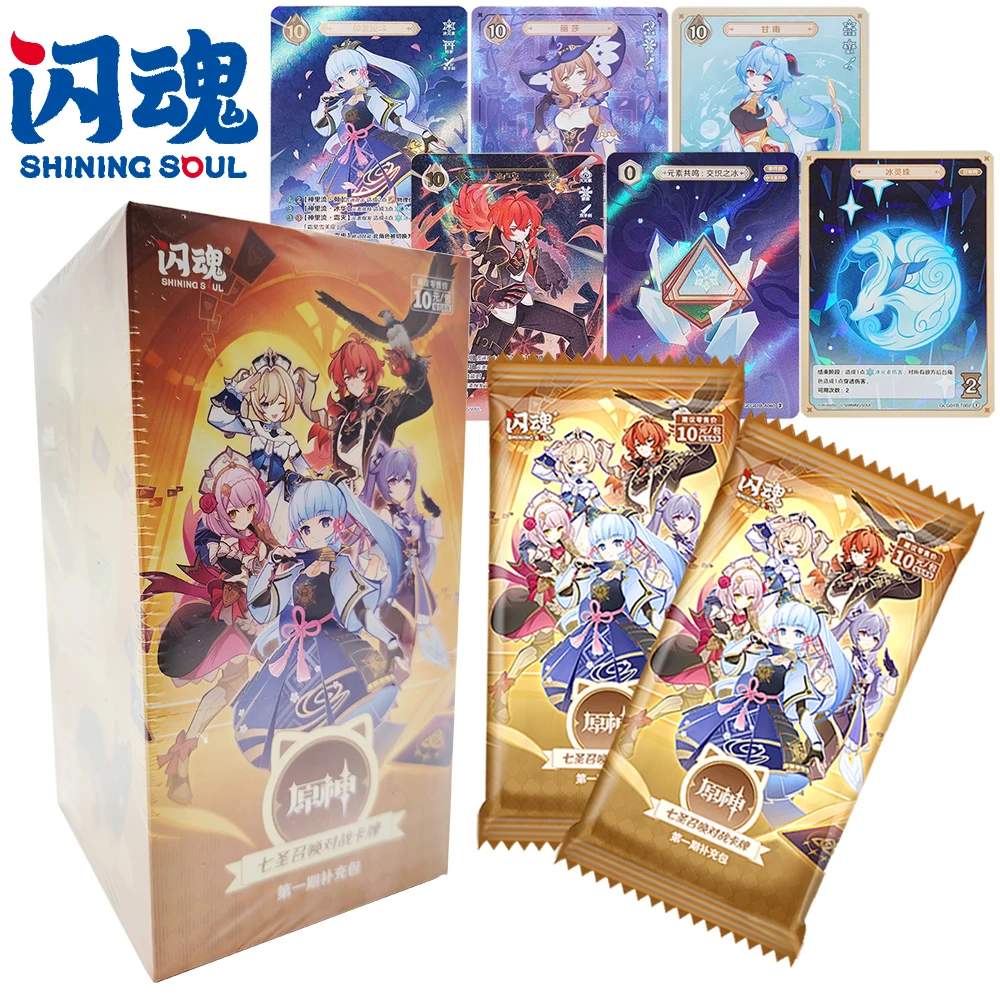 

Оригинальная коллекционная карта Shining Soul Genshin Impact Explores Battle, ролевая игра, редкая карта персонажей, поощряющие детские подарки