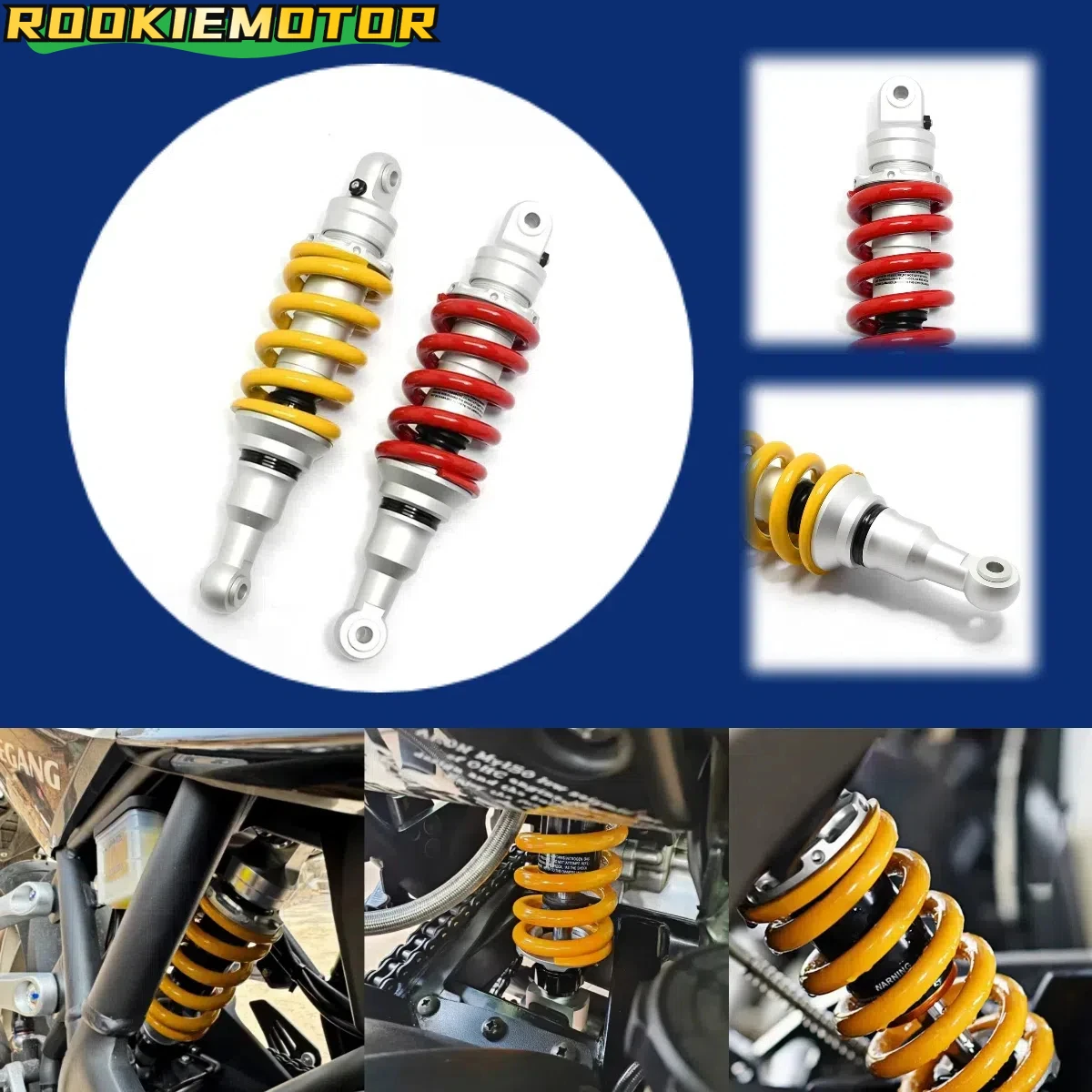 

285MM Universal Motorcycle Adjustable Rear Shock Absorber Oil-gas Mixing Rear Shock Suspension