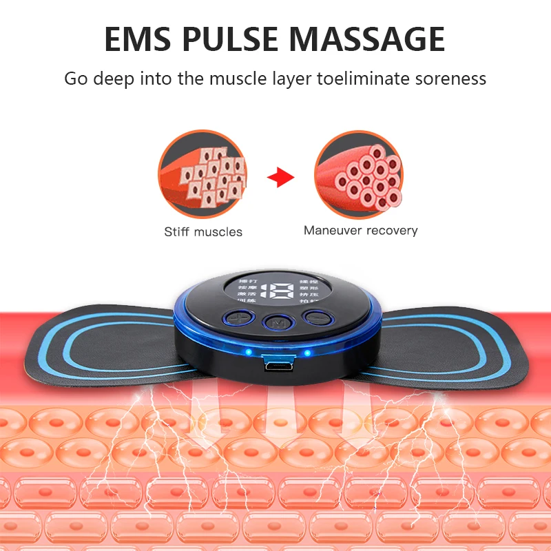 Intelligent EMS Mini Massage Patch Relieve Fatigue Neck Massage Pulse Massage Instrument Whole Body Massage