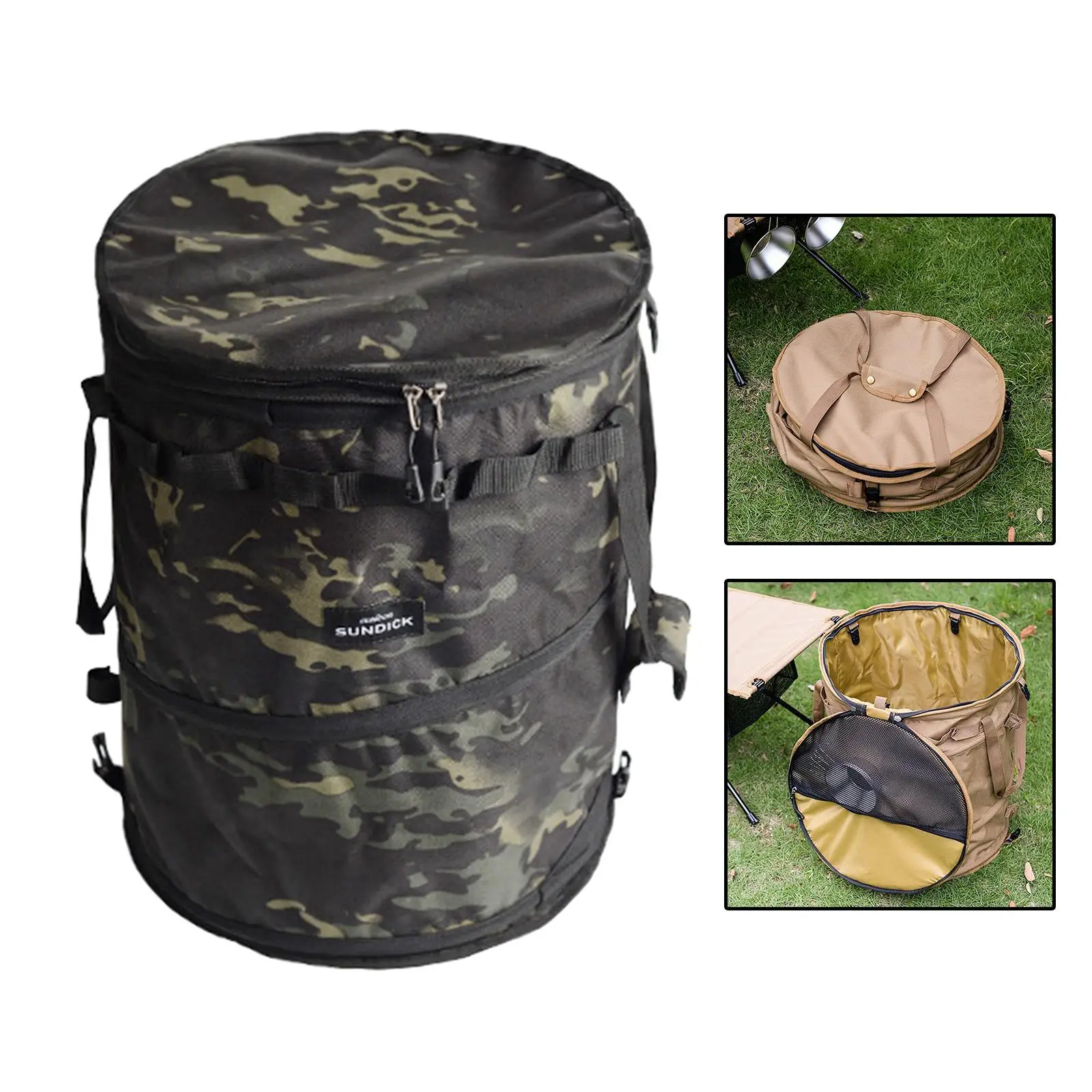 Camping Trash Can Collapsible Reusable Trashcan Multifunctional Recycle Bin for