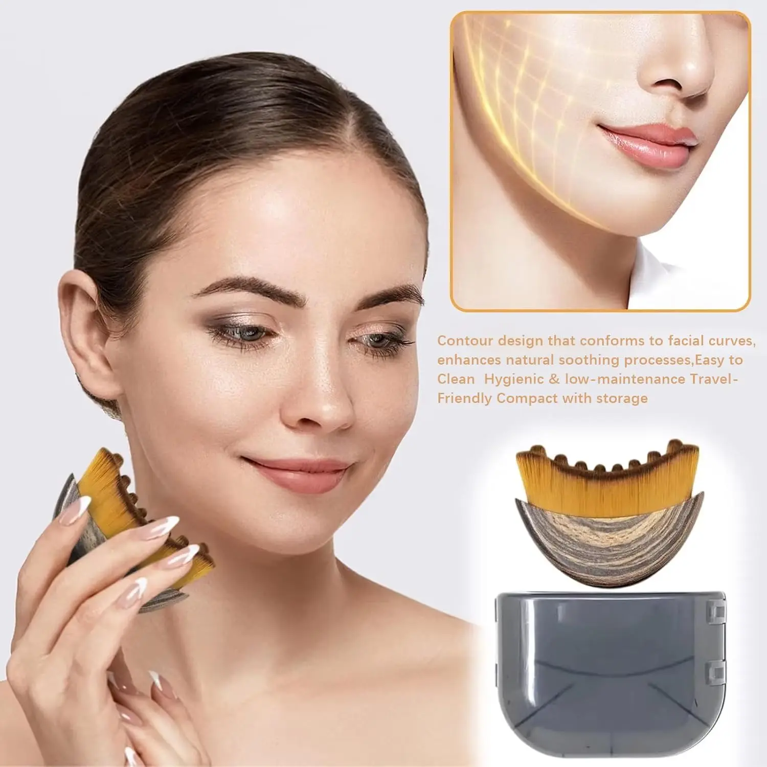 Portable Face Neck Massage Brush Facial Contour Sculpting Tool Skin Relax Massage Accessory For Daily Facial Care