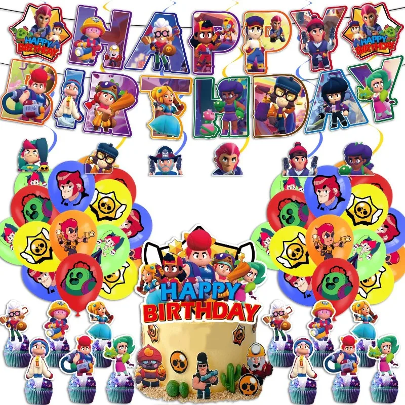 Children's Birthday Decoration Party Supplies Wilderness Duel Game Theme Balloons Party Kit Tableware Straw Cup Plates Kids Toy - view 2