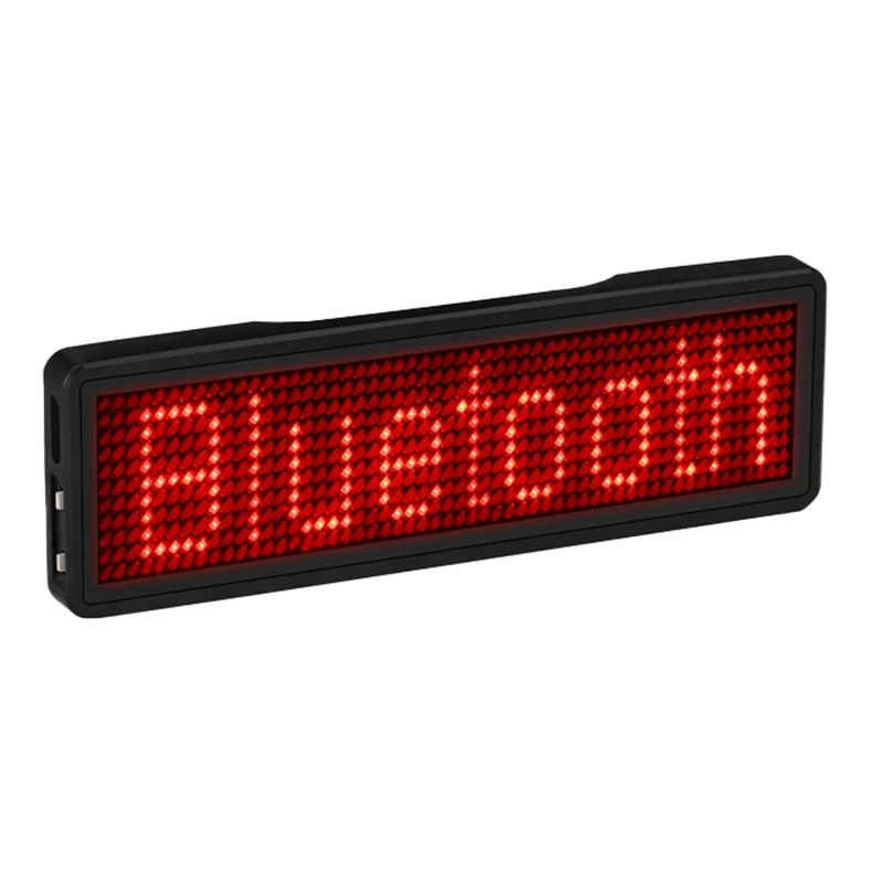 Bluetooth LED Name Badge Rechargeable Light Sign DIY Programmable Scrolling Message Board Display LED,Type 1