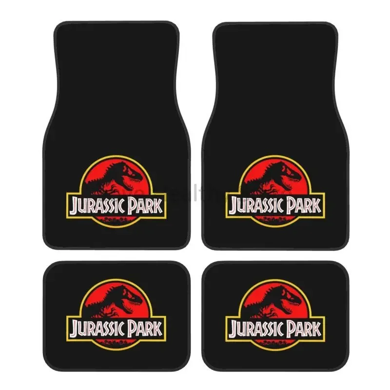 Custom Jurassic Park Car Floor Mats of 4 Pieces Front and Rear Foot Mats with Non Slip Rubber Backing Car Accessories Universal