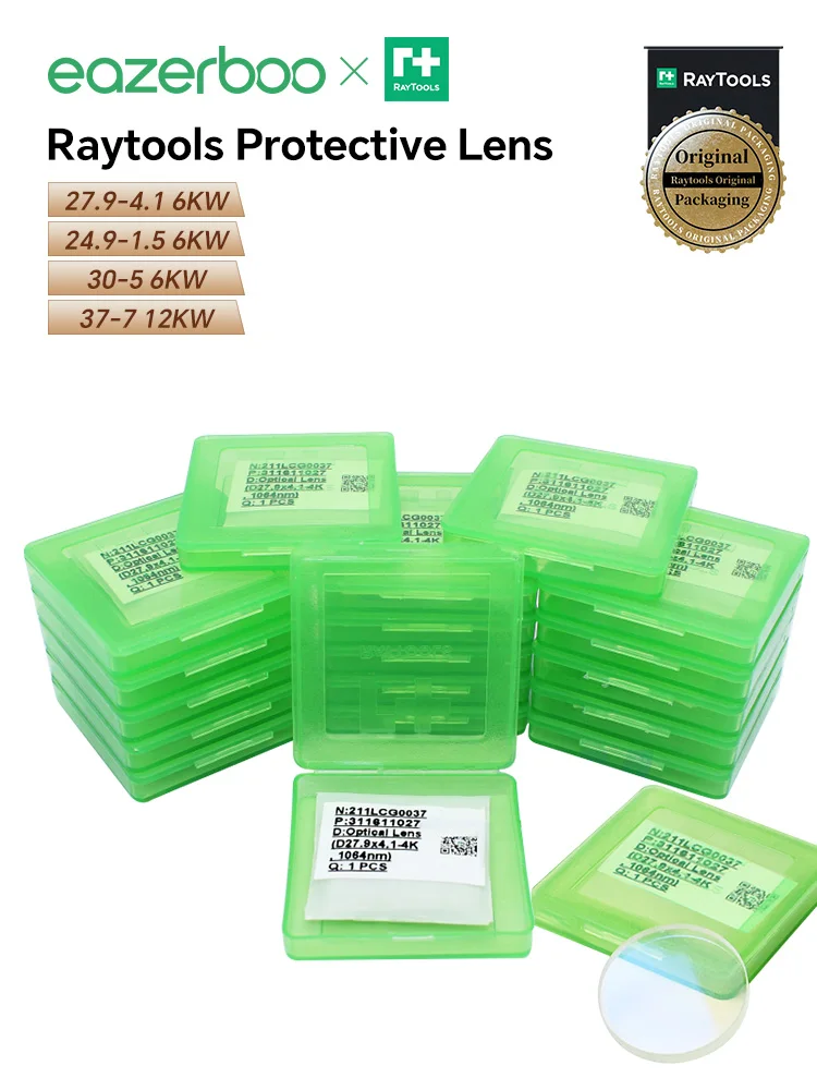 Raytools – lentille de protection optique Laser Windows originale, 30x5 27.9x4.1 37x7 30kw 20x2 24.9x1.5 18x2 pour Machine Laser à Fiber
