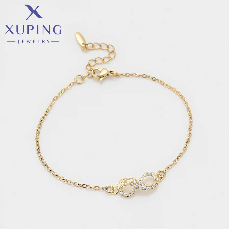 Xuping Jewelry New Arrival Fashion Style Copper Alloy Fashion Hand Bracelet for Women with Light Gold Color X000892852