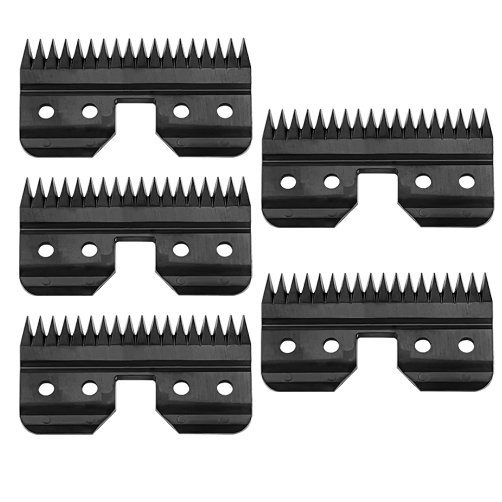 5pcs Black Fast Feed Ceramic Blades Replacement Blades for Oster Fast Feed Clipper A5 Grooming Clippers Movable Blade