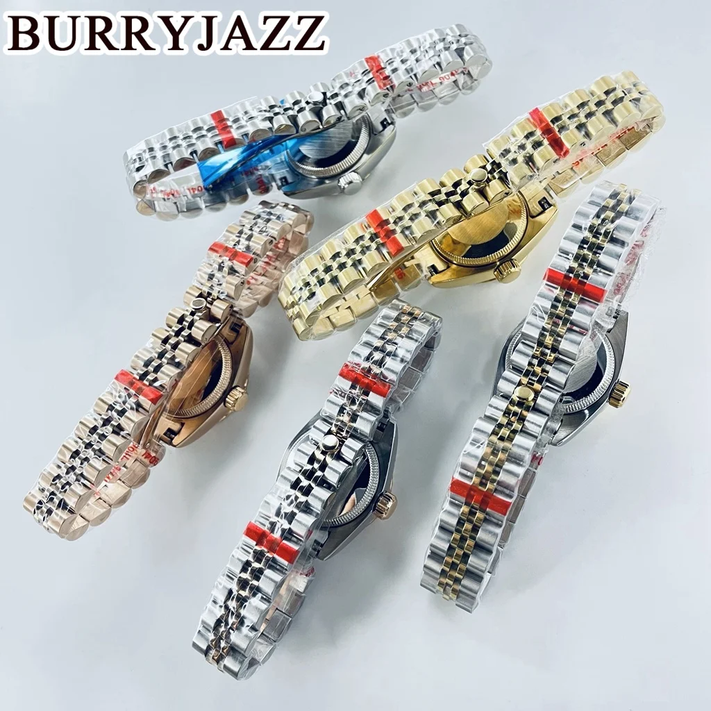 BURRYJAZZ 26mm NH05 NH06 Watch Case Silver Gold Rose Gold Stainless Steel Case With Sapphire Crysta Waterproof