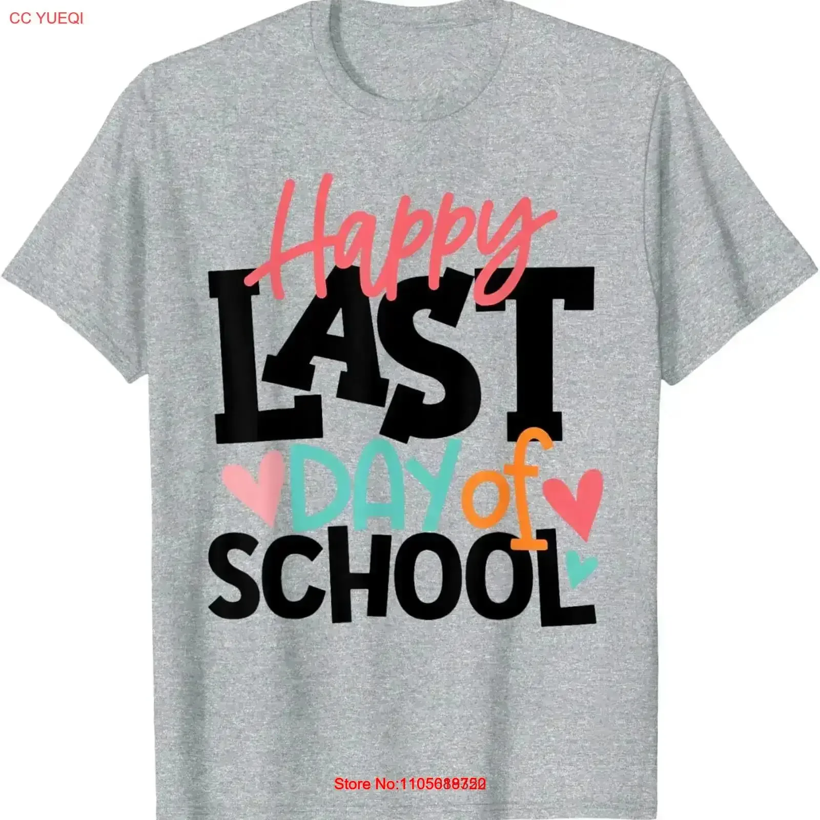 Happy Last Day Of School Kids Teacher Student Graduation T Shirt vintage Washed graphic homme Slightly Comfortable Stretched