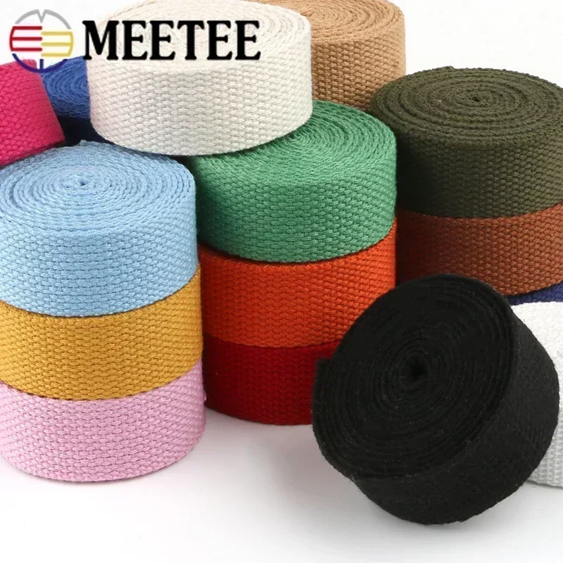 8M 20/25/32/38mm 2mm Thick Webbing Tapes Polyester Cotton Canvas Bag Webbings Ribbon for Backpack Strap Belt Band Garment Craft