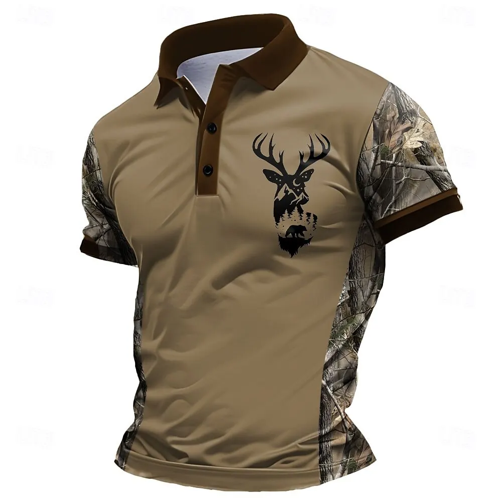 3D Milu Deer Grafik Bedrucktes Y2k Kurzarm-Sweatshirt Modisches Polohemd Lockeres Herren-Oberteil Lässiger Pullover Vintage Herrenkleidung – Detail 9