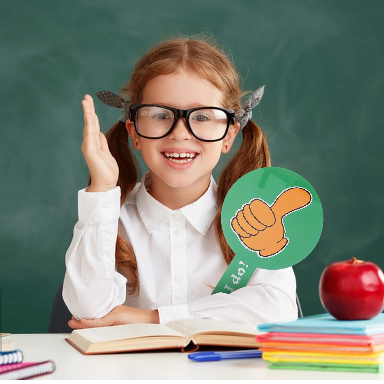 

Hand Holding Sign Classroom Judging Tools Responseaddles Double Sided Answer Paddles Boards Participation Event Supplies Voting