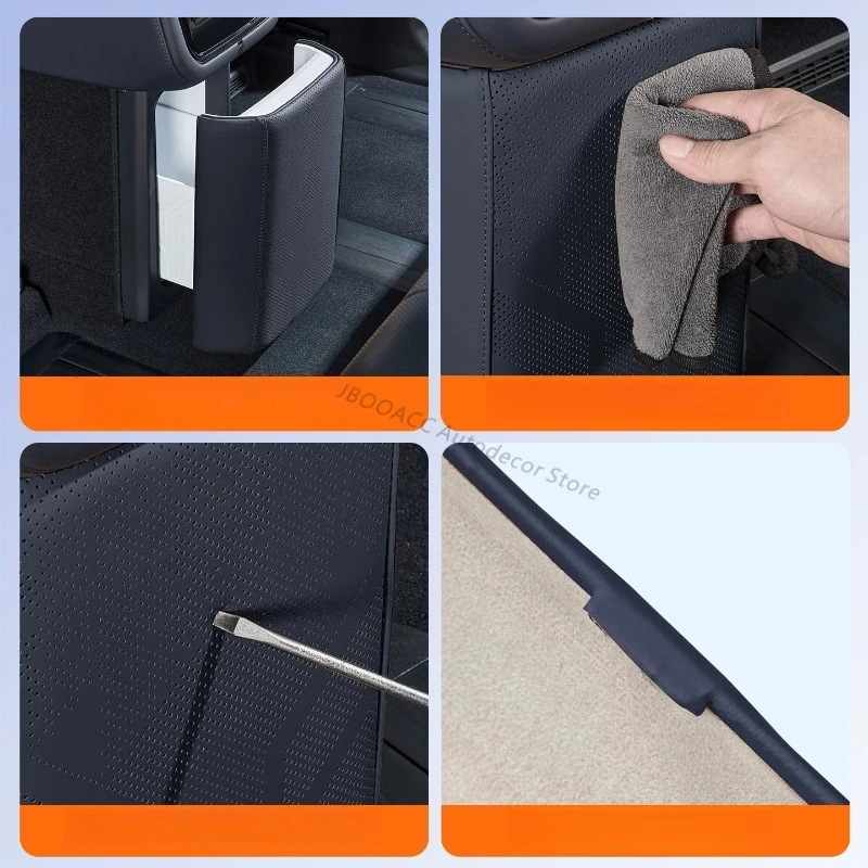 For Geely Zeekr 9X 2025 2026 Car Refrigerator Door Anti-Kick Plate Electric Vehicle Fridge Door Leather Protective Panel Cover