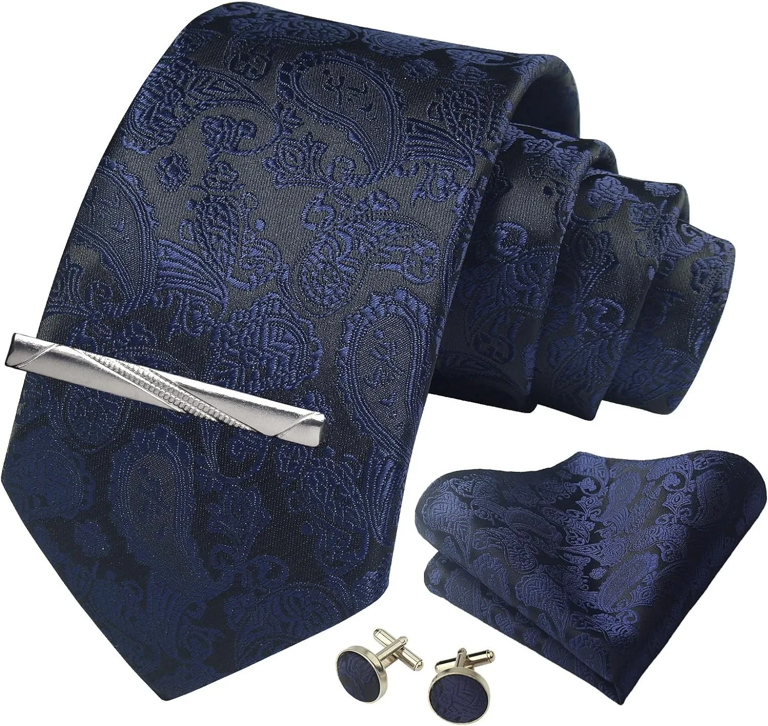 العلاقات الموضة للرجال هدية نسج ربطة العنق مجموعة أزرار أكمام منديل التعادل كليب العلامة التجارية الفاخرة مصمم الأعمال بدلة الزفاف الملحقات