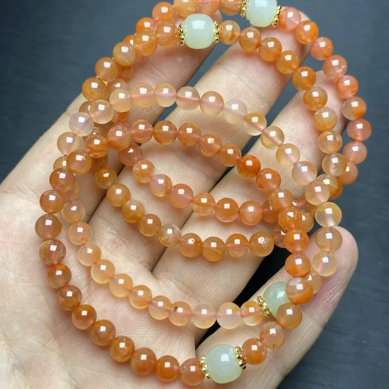 Welfare Hot Raw Ore Sichuan Material Ice Floating Nanjiang Carnelian Bracelet DIY Hetian Jade Old-Styled Bead Collectables-Autog