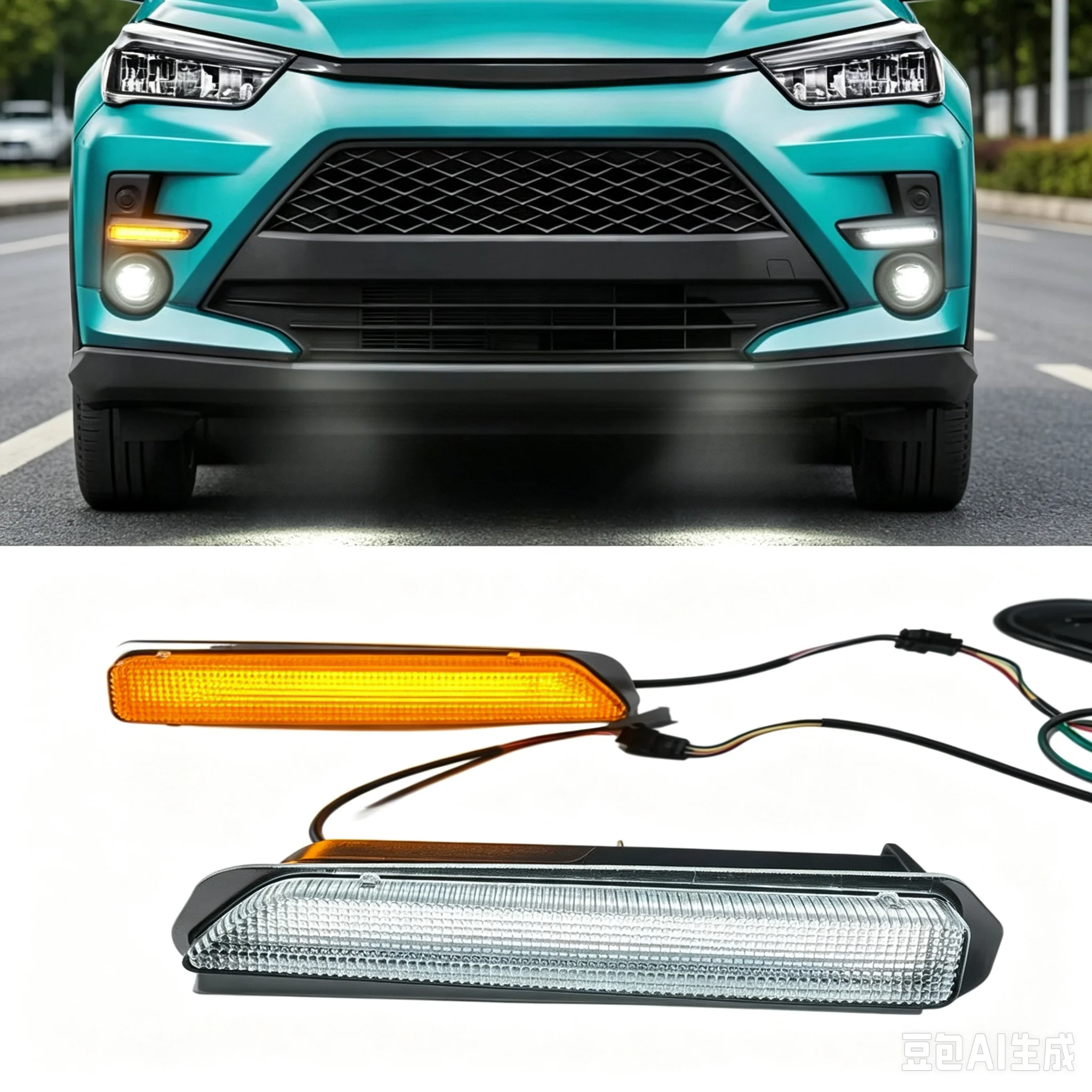 Led Daytime Running Light Dymanic Turn Siganl Front Fog Lamp For Toyota Raize 2020-2024 Modification Accessories