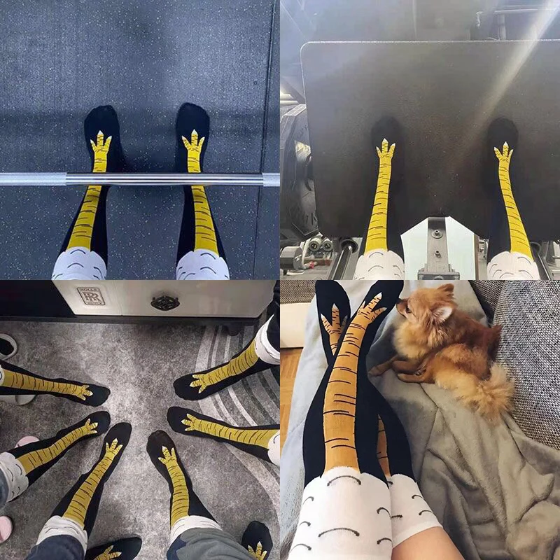 Women Chicken Paws Socks Anime Chicken Claw Long Socks Cute Funny Gym Wearing Halloween Party Costumes Prop Fance Dress