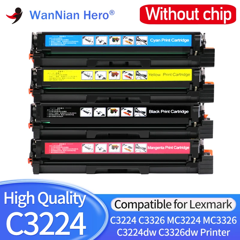

C3224 Совместимые тонер-картриджи C3210K0 без чипа, используемые для Lexmark C3224 C3210K0 C3224 C3326 MC3224 MC3326 C3224dw C3326dw