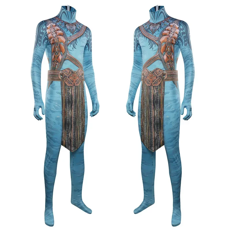 Film Avatar Jake Sully Neytiri Cosplay Kostuum Strakke Afdrukken Jumpsuits Vrouw Man Zentai Bodysuit Halloween Carnaval Party Pak