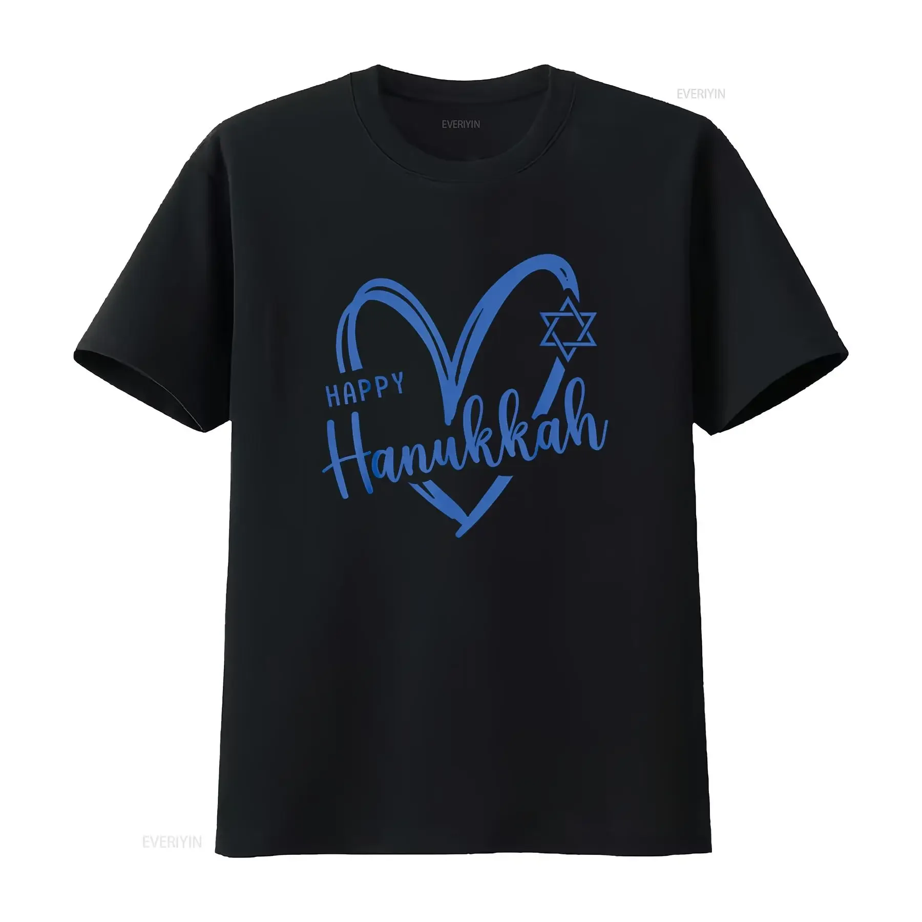 Heart Happy Hanukkah Dreidel Menorah Jewish Chanukah Holiday T Shirt vintage Washed Soft Stylish graphic Stretched Breathable